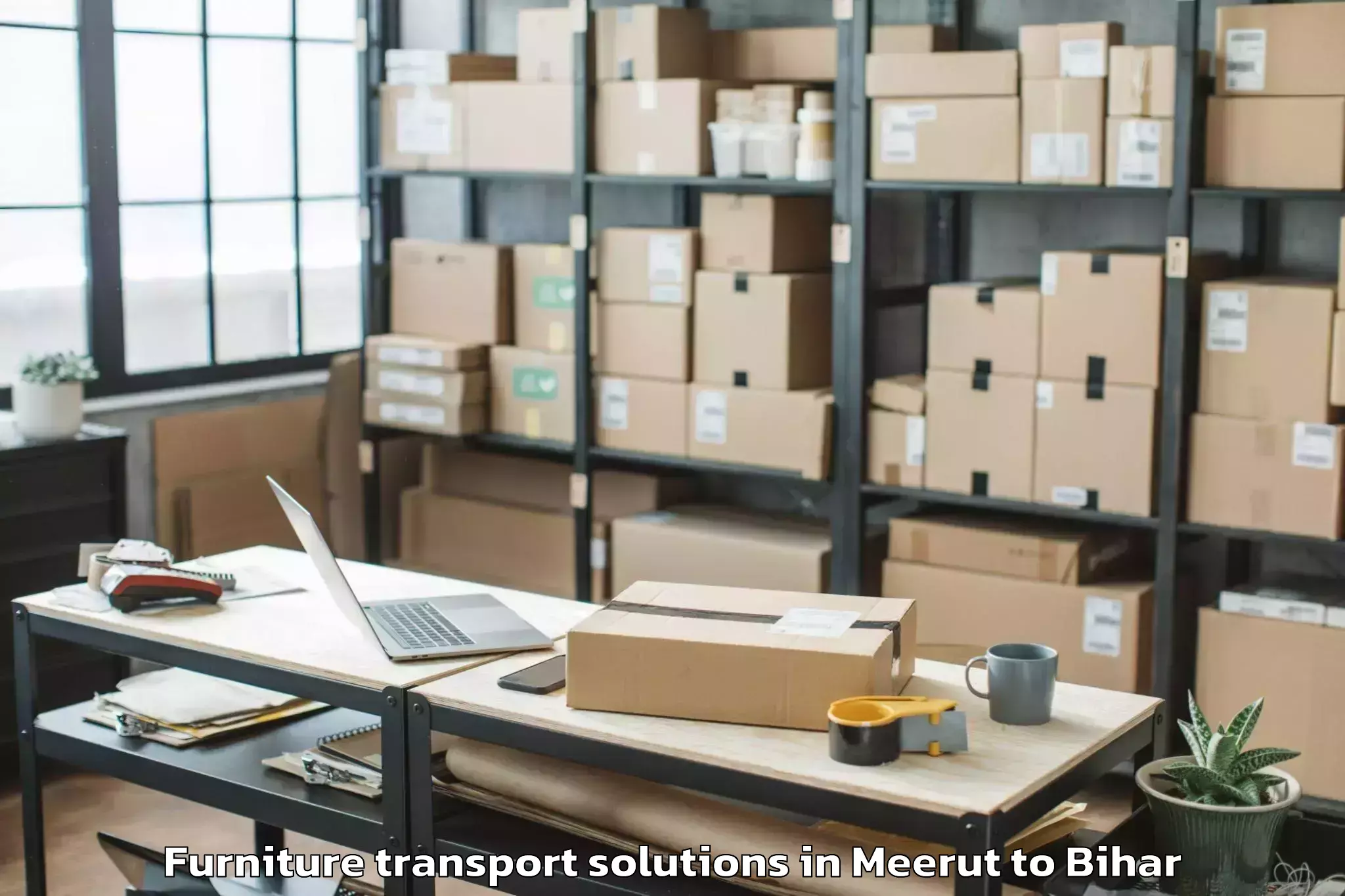 Book Meerut to Alamnagar Furniture Transport Solutions Online